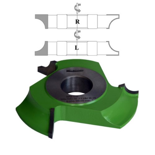 Freză cu rază R12mm concavă sfert de cerc R (dreapta)